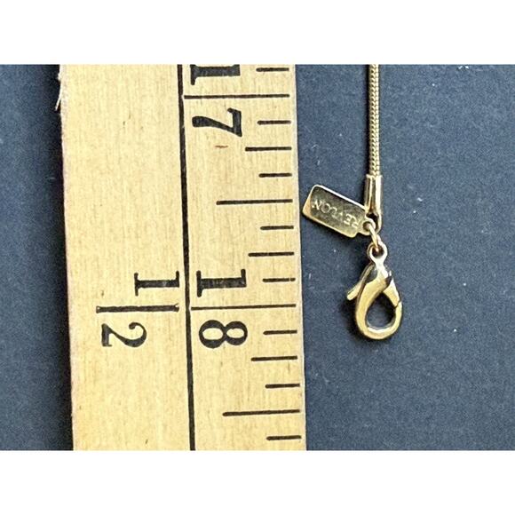 Vintage Revlon Necklace Gold Tone Beaded Minimalist Choker Stackable Capsule 18” - Picture 7 of 7